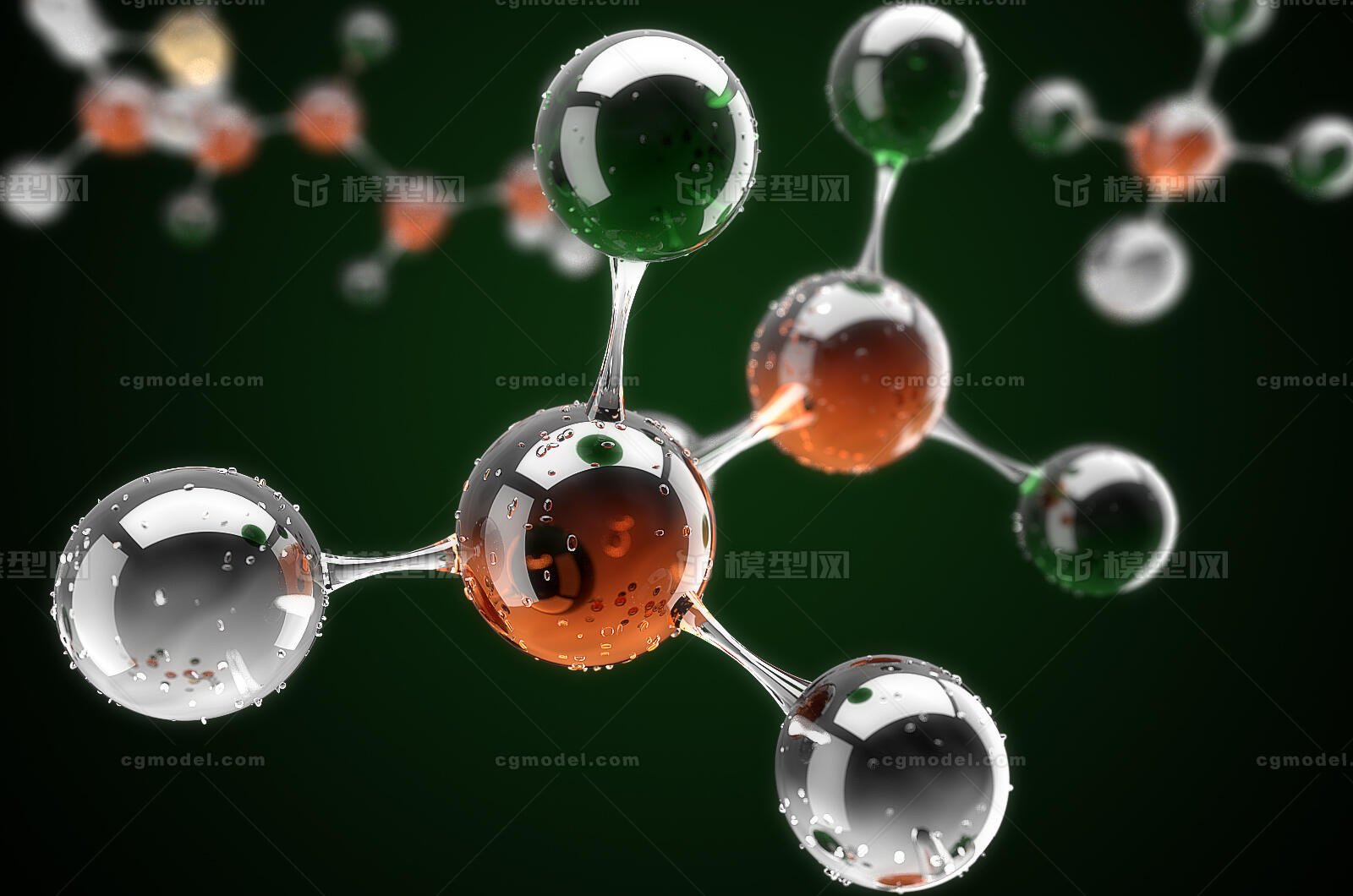 化学分子链 分子式模型-组织模型库-Maya(.ma/.mb)模型下载-cg模型网