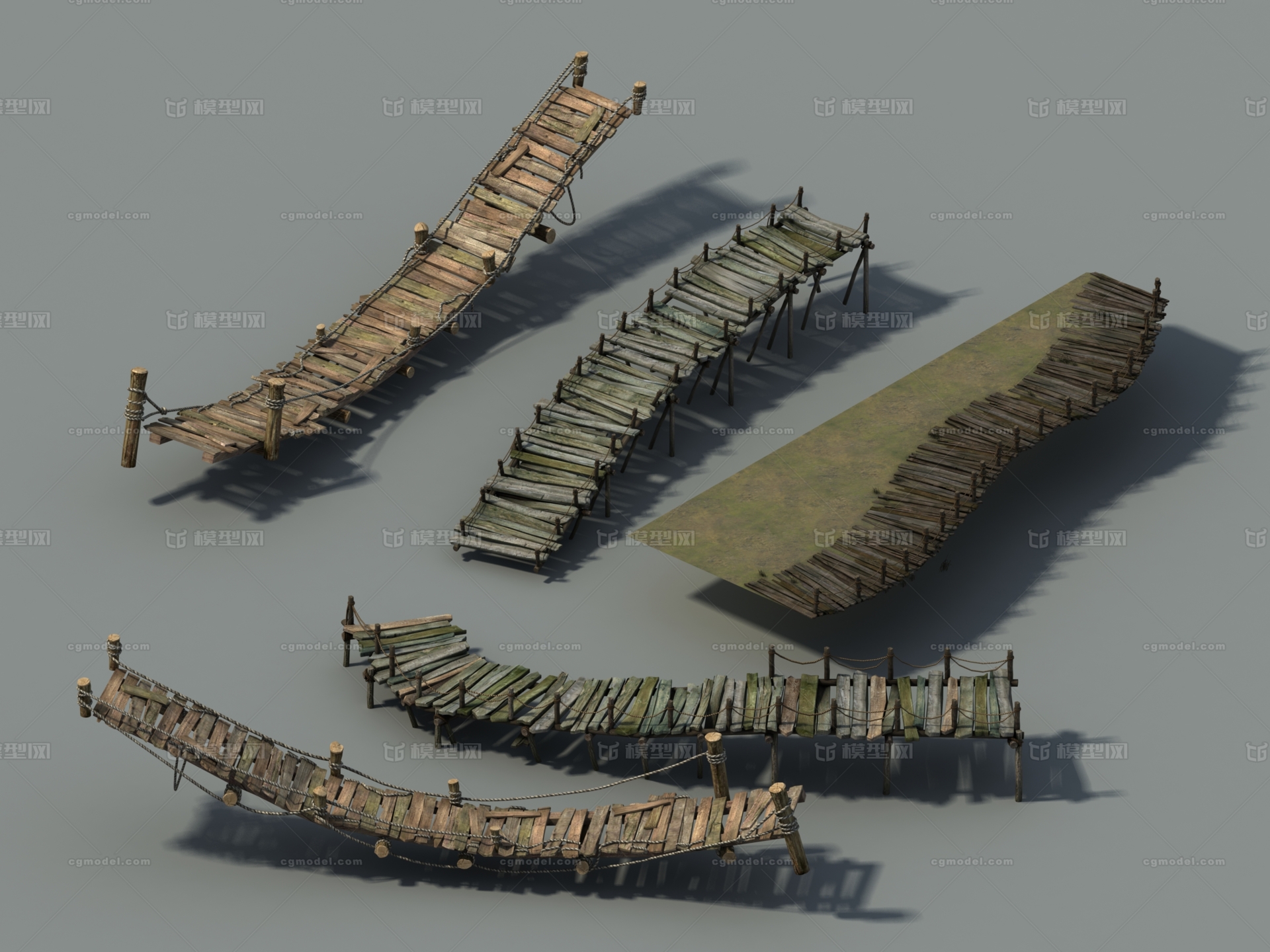 桥 木桥模型-树木模型库-3ds Max(.max)模型下载-cg模型网