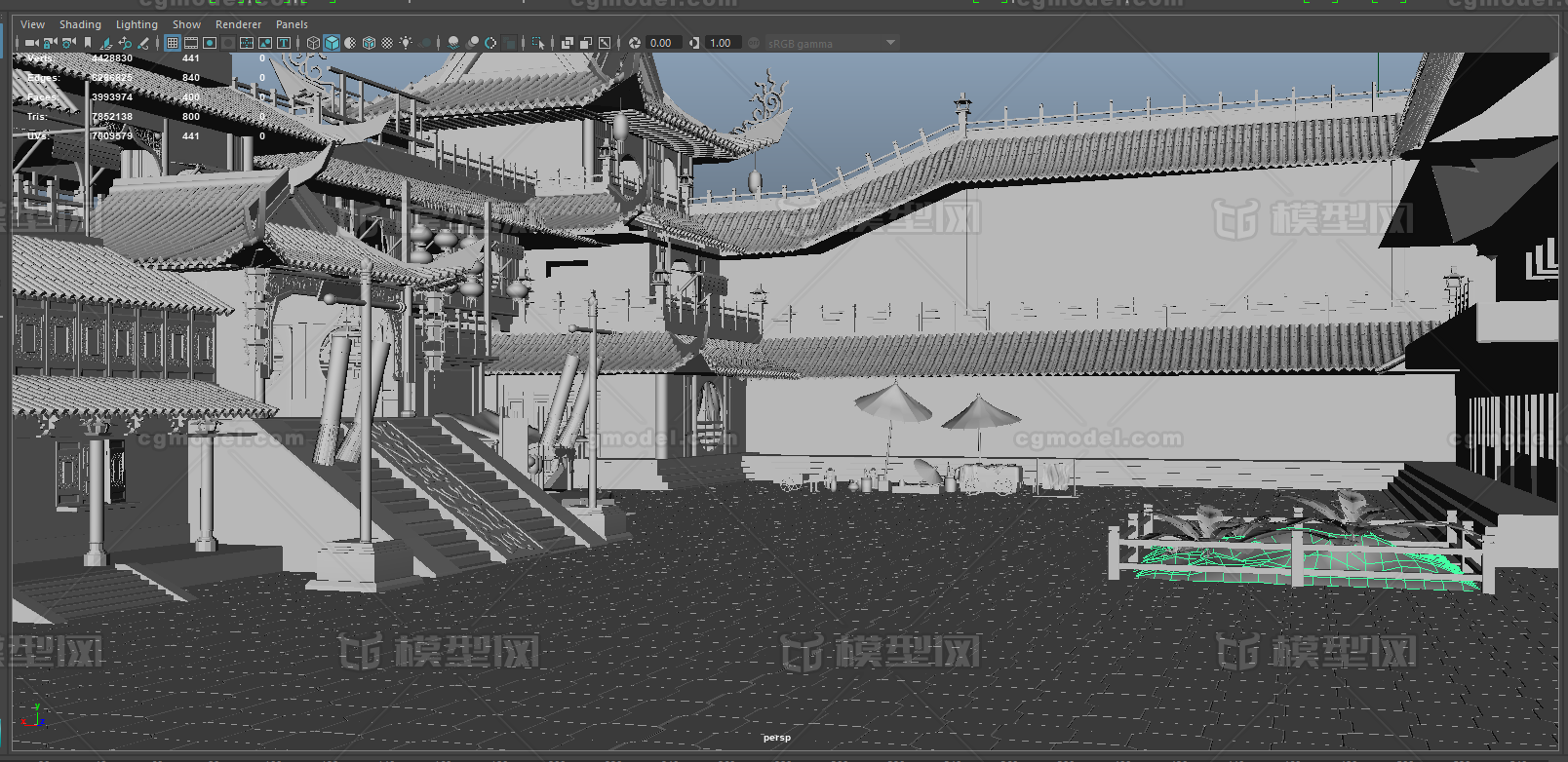 古代建筑 古建筑模型-古代场景模型库-Maya(.ma/.mb)模型下载-cg模型网