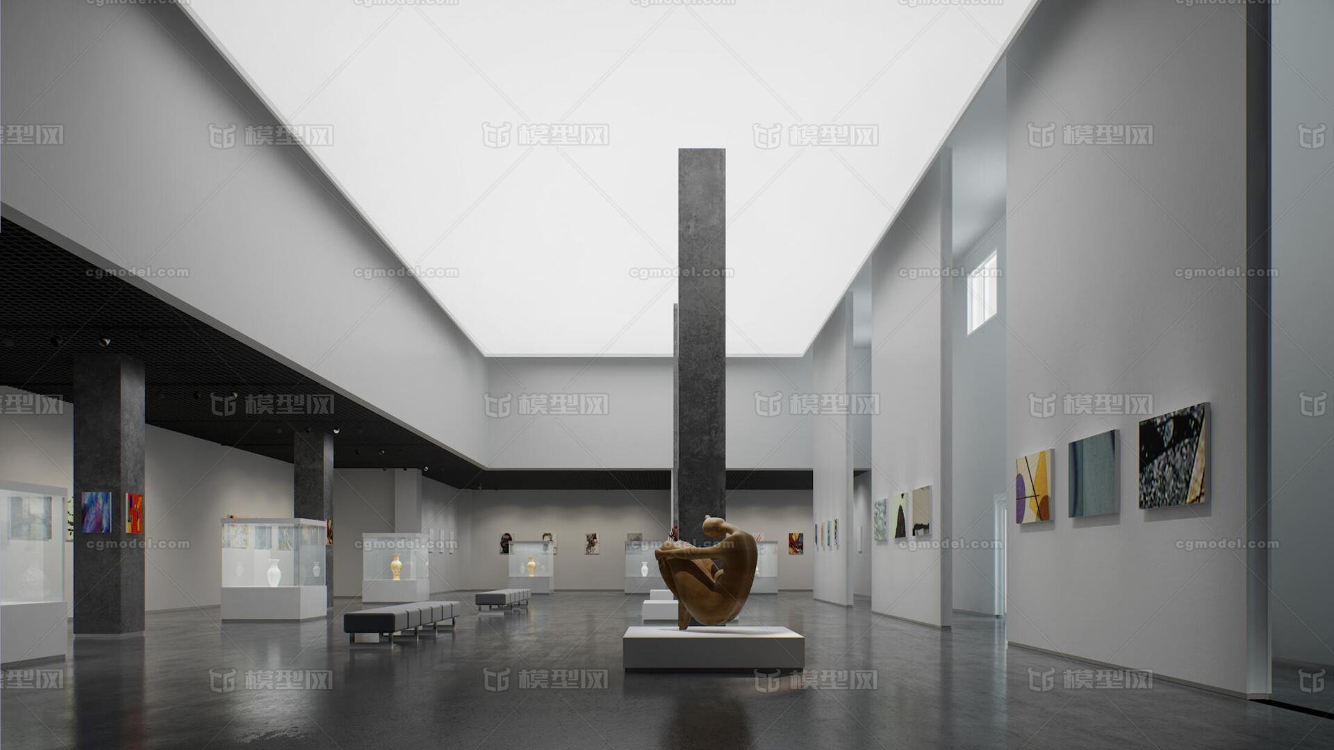 博物馆美术馆艺术馆模型-文化艺术模型库-3ds Max(.max)模型下载-cg模型网