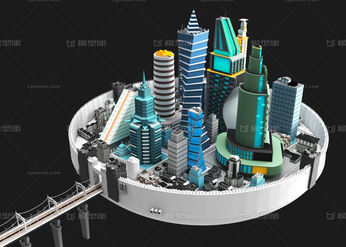 科幻城市 科幻建筑模型-科幻场景模型库-3ds Max(.max)模型下载-cg模型网