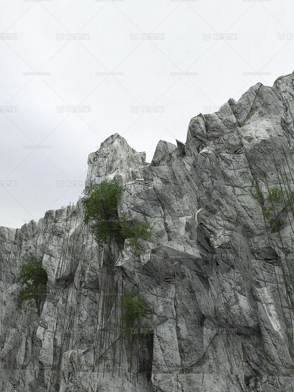 大山 悬崖 峭壁 山石 山涧 陡岩 植物 山壁 峡谷 岩石 陡峭场景