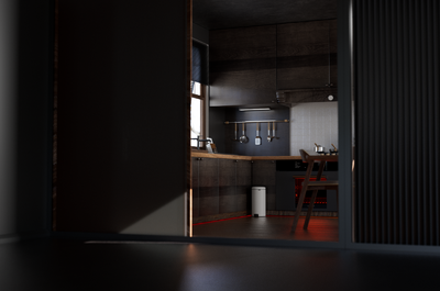 C4D现代厨房室内模型厨具冰箱写实带材质OC渲染模型-现代场景模型库-Cinema 4D(.c4d)模型下载-cg模型网