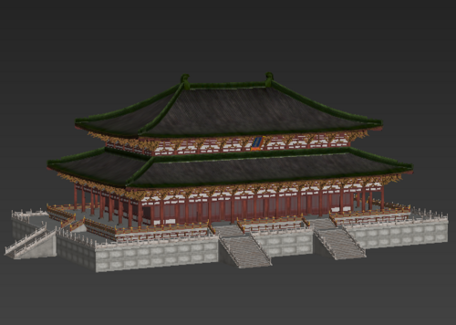 学校中学建筑写实模型02