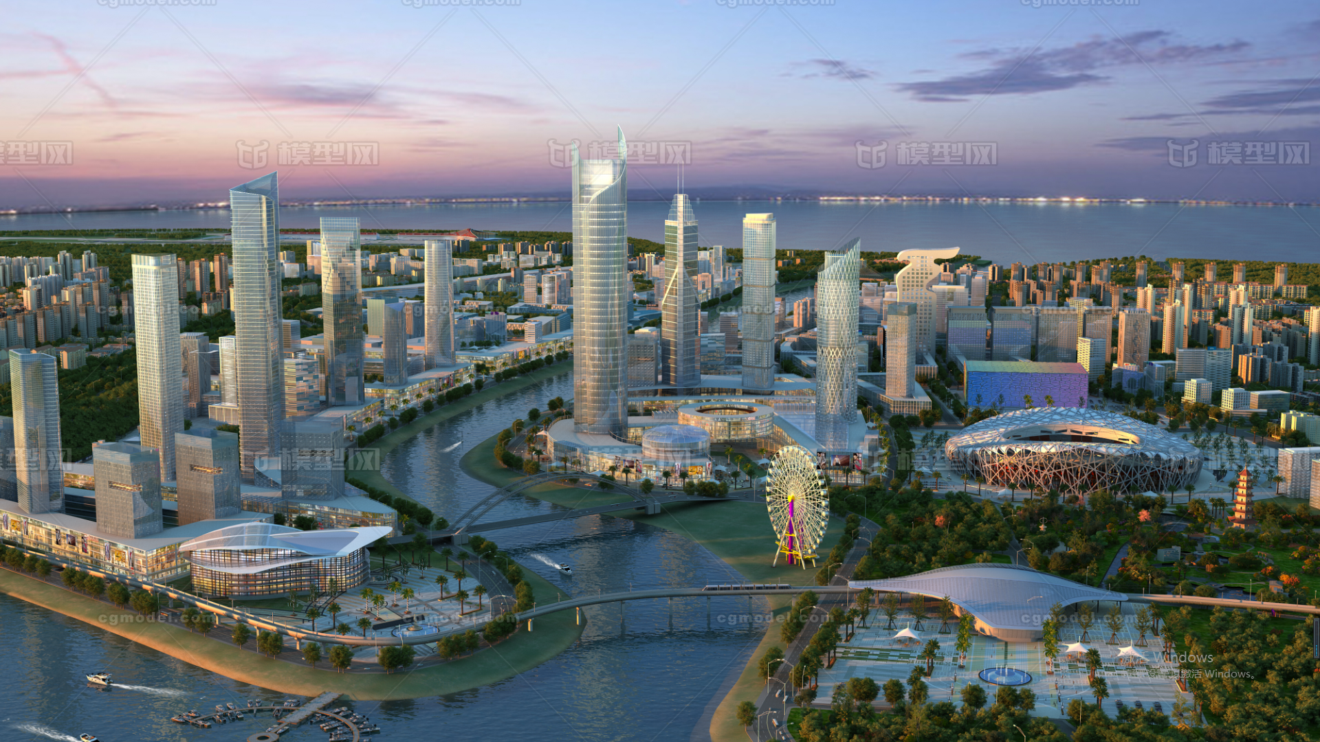 鸟瞰城市大鸟瞰城市鸟瞰城市规划城 诺言逗作品 场景现代场景场景现代场景 Cg模型网