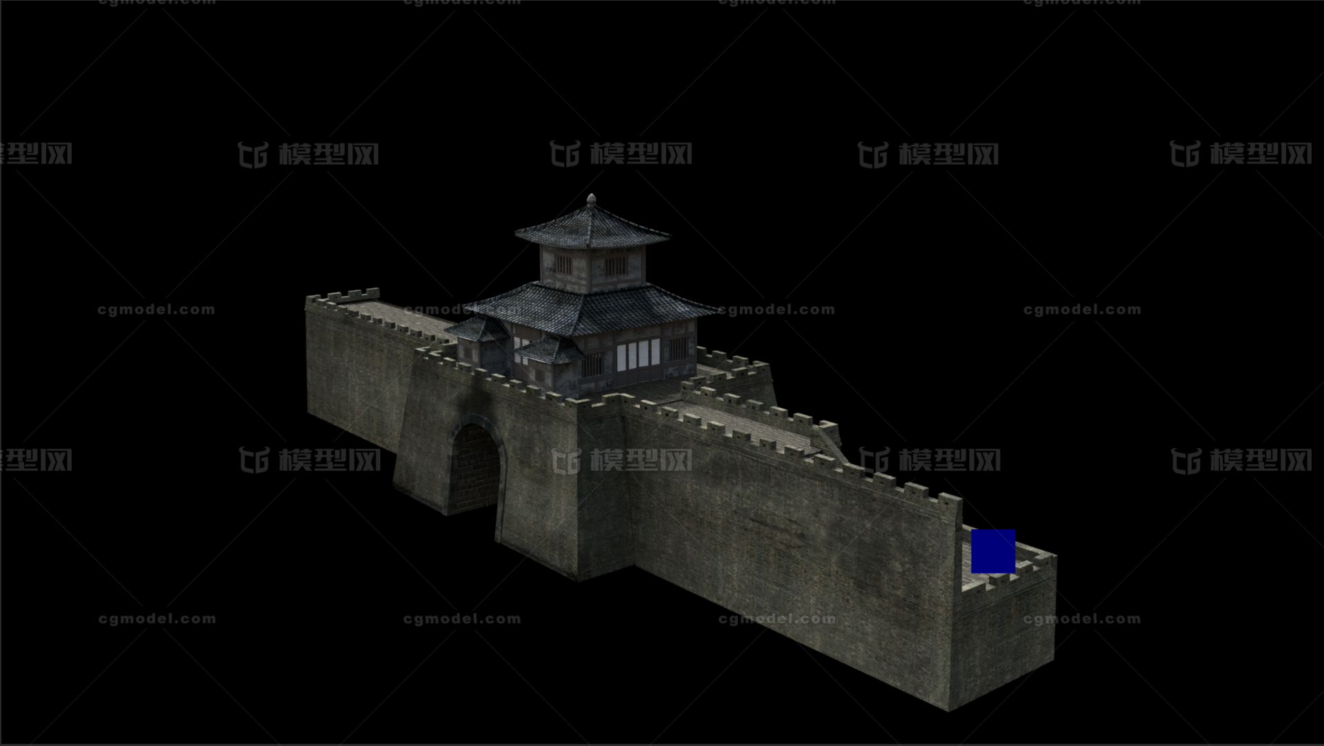 古代城门楼模型-历史建筑模型库-Maya(.ma/.mb)模型下载-cg模型网