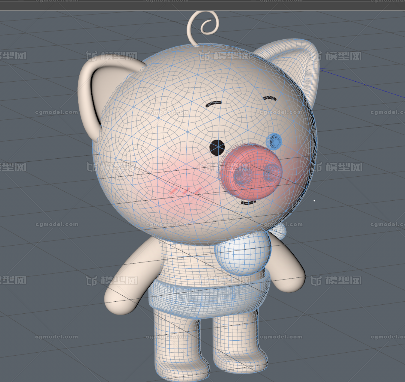 简单的ip猪模型-异形怪物模型库-Cinema 4D(.c4d)模型下载-cg模型网