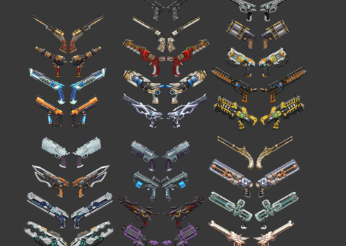 二次元风格,手枪,双枪,西部,科幻,双手武器