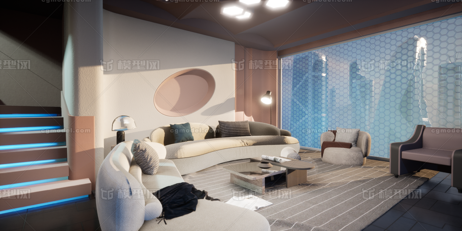 科幻室内展厅 未来室内模型-科幻场景模型库-Unreal Engine模型下载-cg模型网