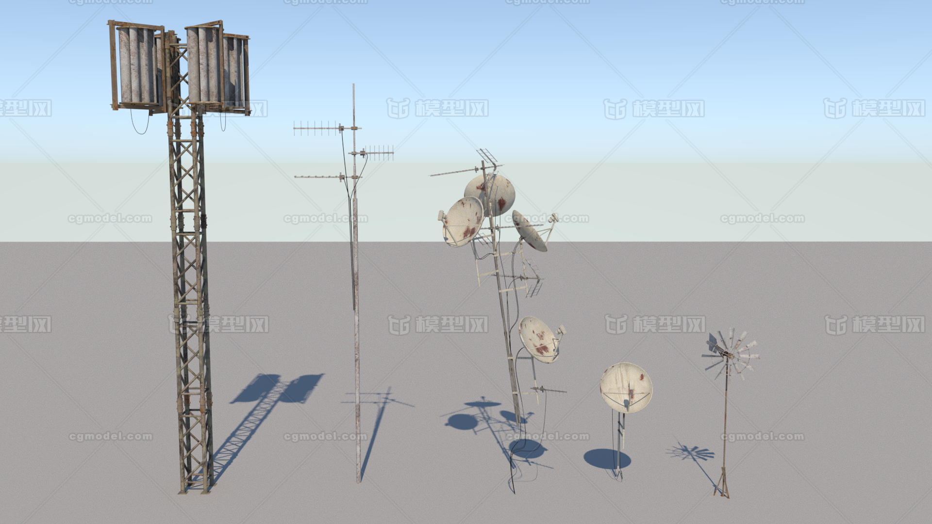 基站 信号站模型-场景部件模型库-Maya(.ma/.mb)模型下载-cg模型网