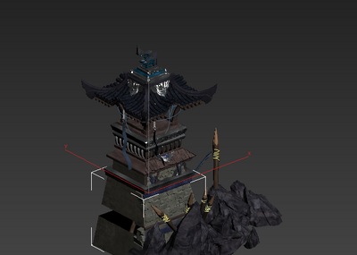 三渲二 高品质精度 墙体 古建筑 建筑 塔楼 防御塔模型-场景部件模型库-3ds Max(.max)模型下载-cg模型网