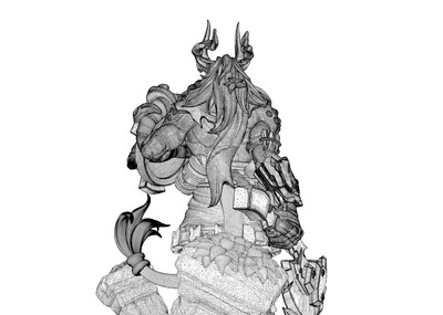 萨蒂尔战士雕像魔法生物战士可打印