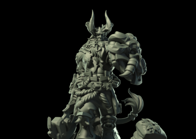 萨蒂尔战士雕像魔法生物战士可打印