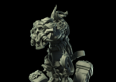 萨蒂尔战士雕像魔法生物战士可打印