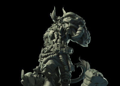 萨蒂尔战士雕像魔法生物战士可打印