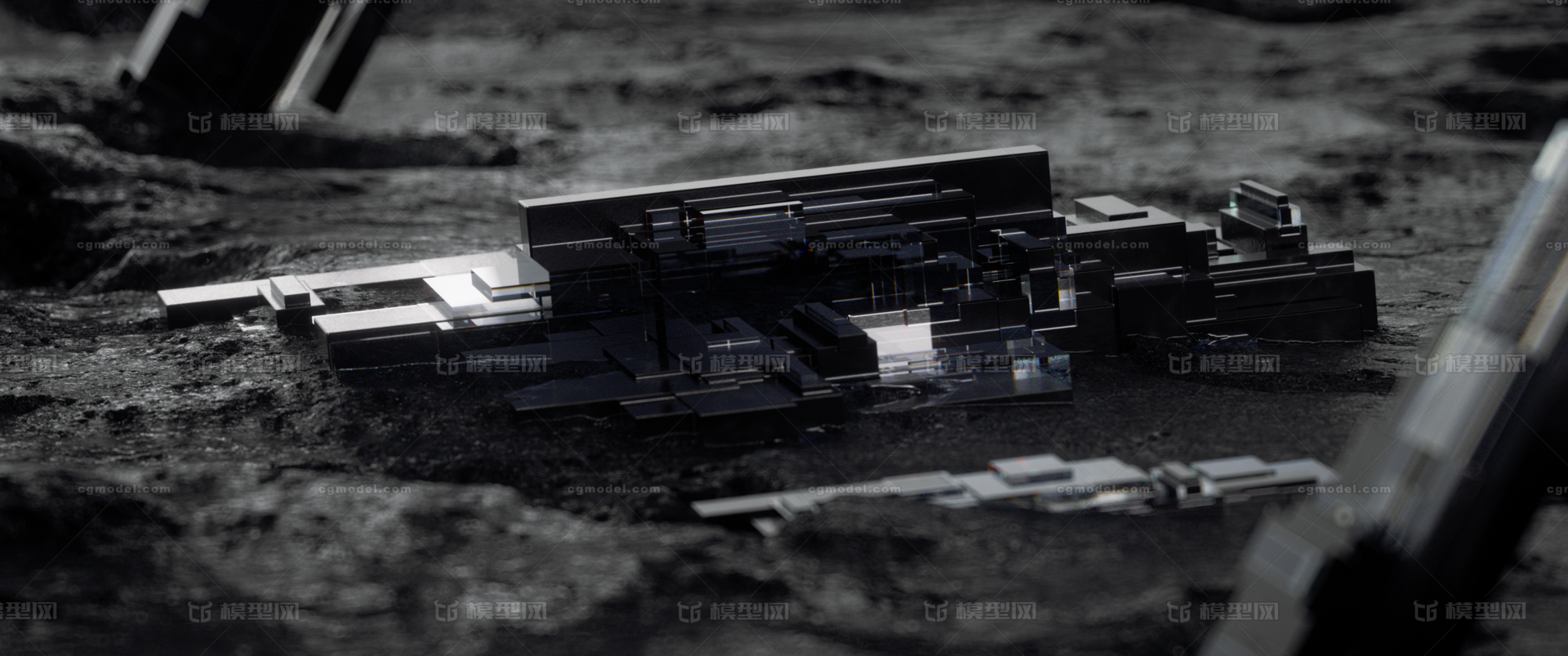 c4d科技场景细节地面工程 oc渲染模型-科幻场景模型库-Cinema 4D(.c4d)模型下载-cg模型网