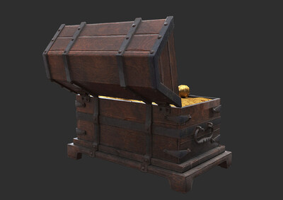 pbr次世代 宝箱 藏宝箱 财宝箱 中世纪箱子 古代木箱 木板箱 储物箱