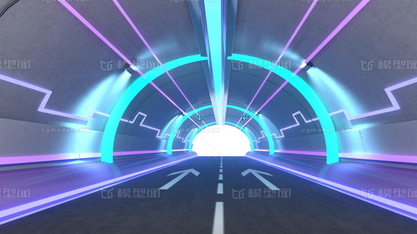 隧道 科技隧道模型-科幻场景模型库-Maya(.ma/.mb)模型下载-cg模型网