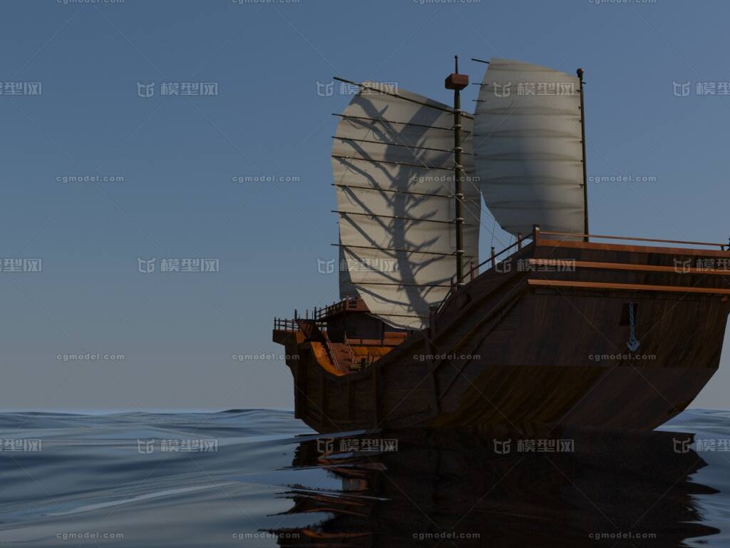 船只 木制结构船模型-古代船/仿古船模型库-3ds Max(.max)模型下载-cg模型网