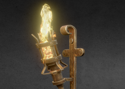 火把 火盆 门前火炬 火把 中世纪火炬 古代照明火把 火炬 铁制火把