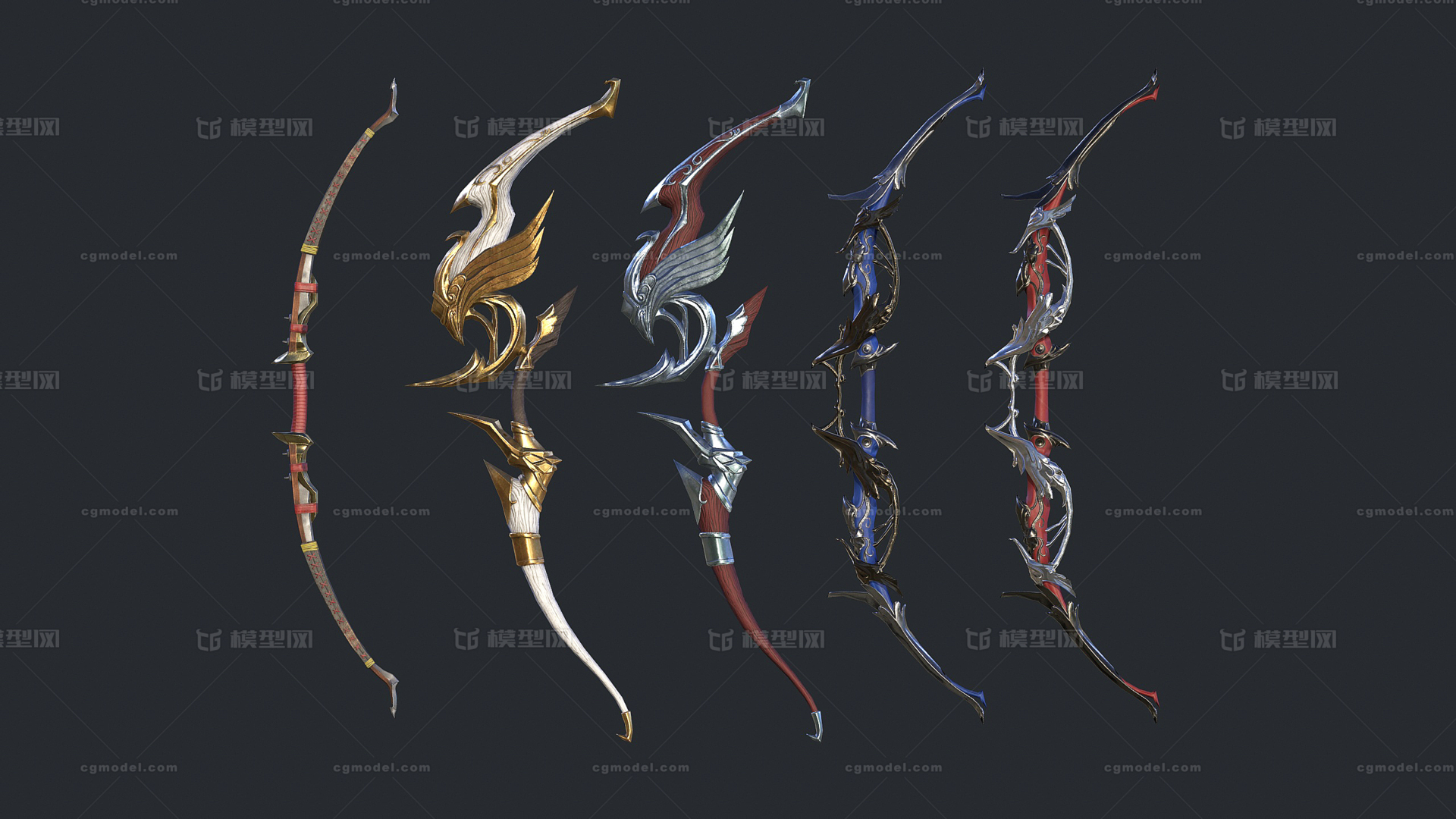 远程武器 弓模型-其他器械模型库-Marmoset Toolbag(.tbscene/.tbmat)模型下载-cg模型网