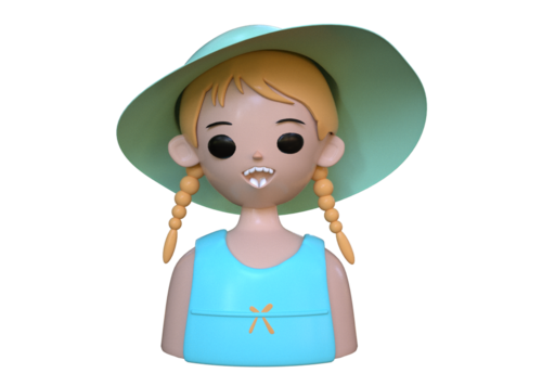 c4d)模型c4d半身卡通头像 卡通半身人像 卡通半