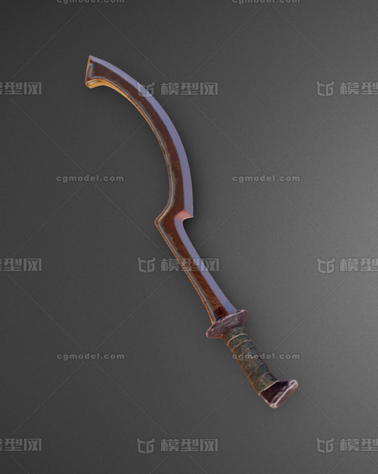 古代武器埃及弯刀牛腿弯刀波斯法器冷兵器收割之刃新模型 冷兵器模型库 其他模型下载 Cg模型网