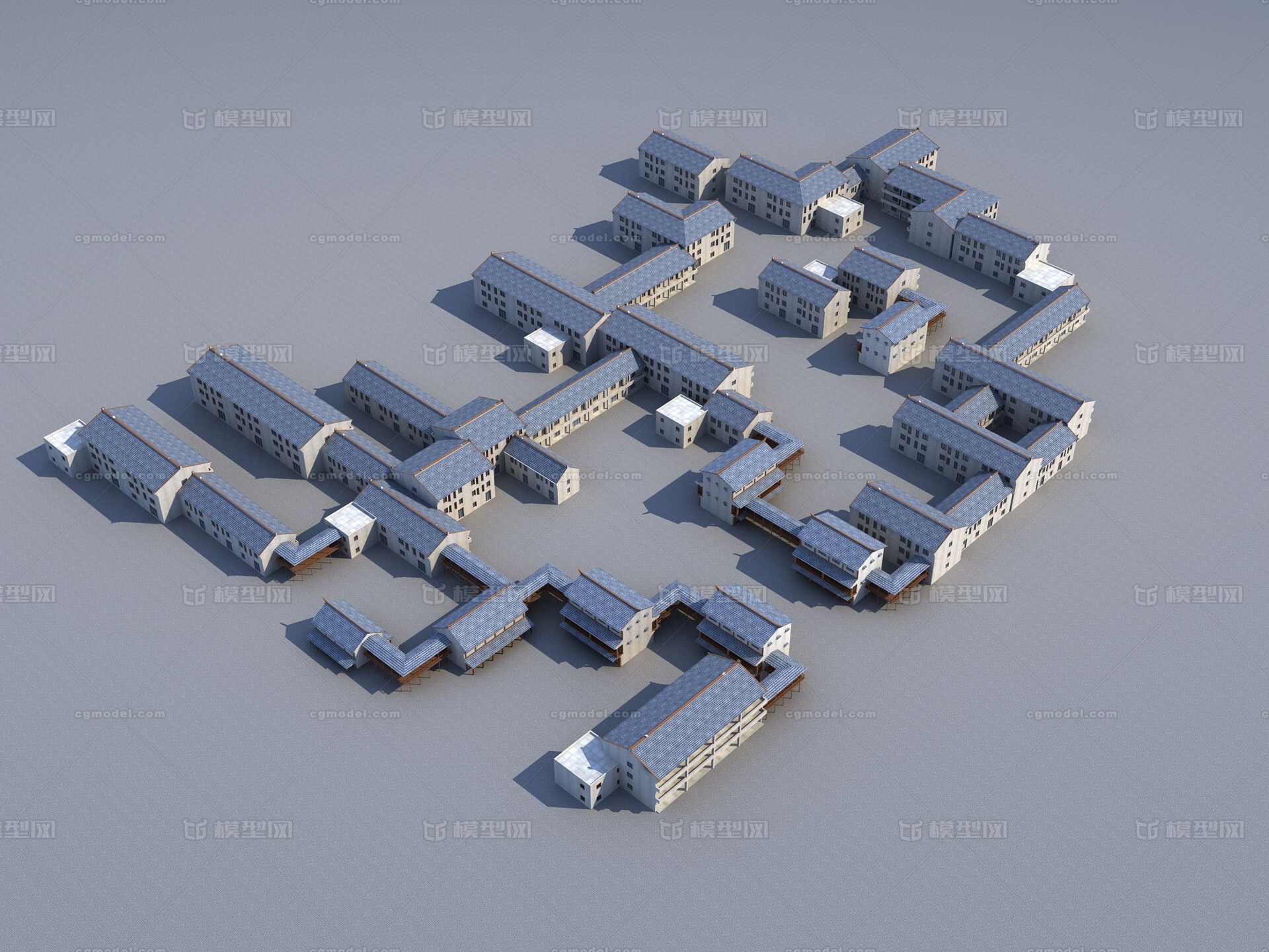 古建商业建筑模型-历史建筑模型库-3ds Max(.max)模型下载-cg模型网