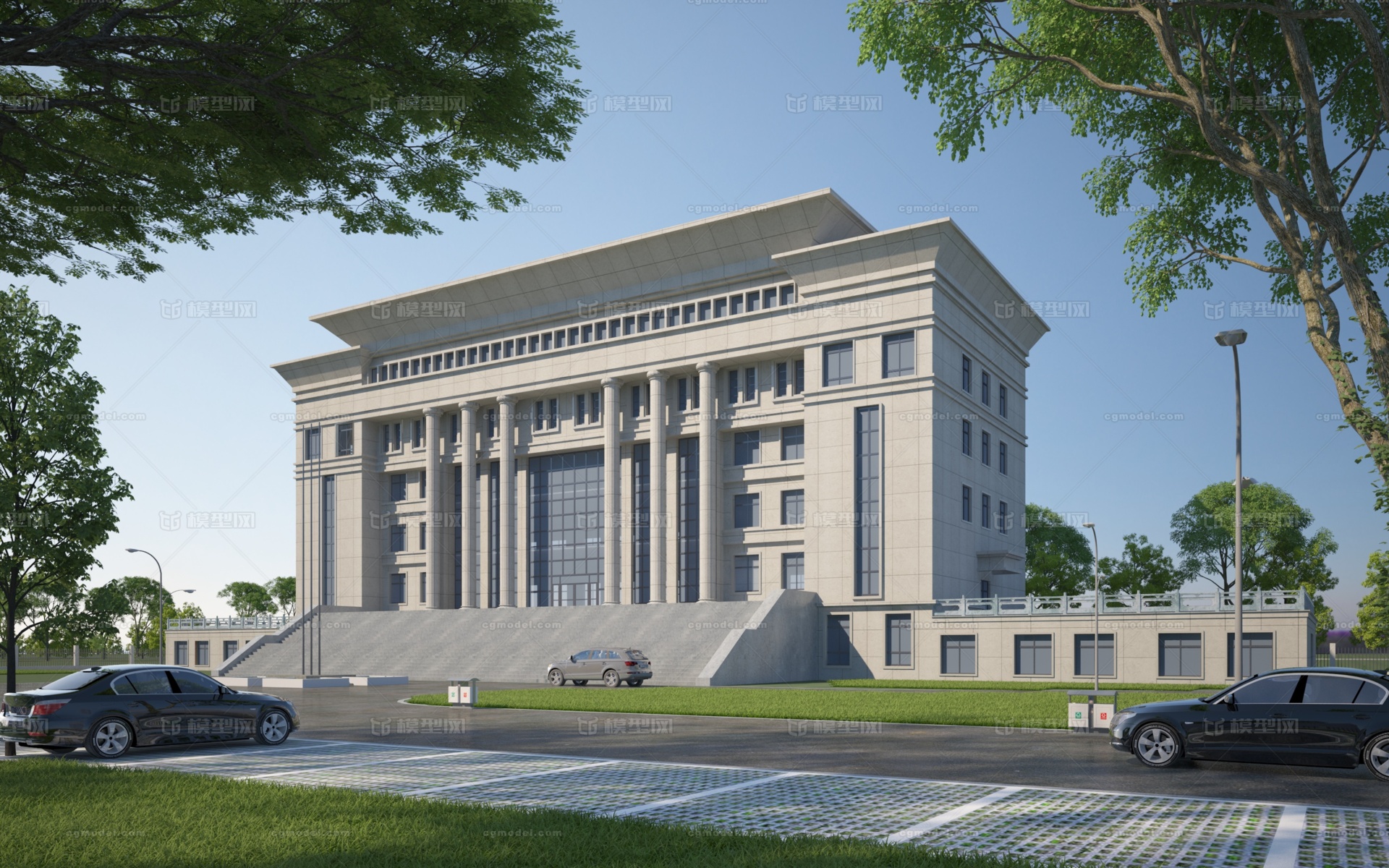 办公楼 行政中心模型-商业办公模型库-3ds Max(.max)模型下载-cg模型网