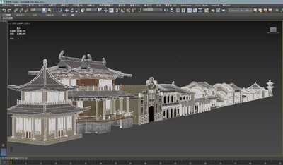 中式古建街道民房整体模型免费!模型-古代场景模型库-3ds Max(.max)模型下载-cg模型网