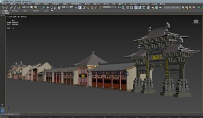 中式古建街道民房整体模型免费!模型-古代场景模型库-3ds Max(.max)模型下载-cg模型网