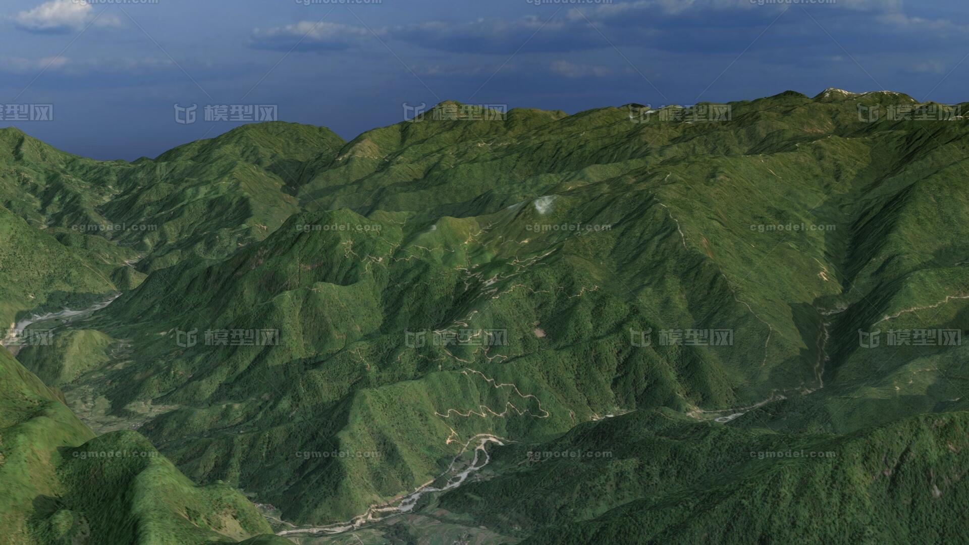 岭南山脉3d地形图图片