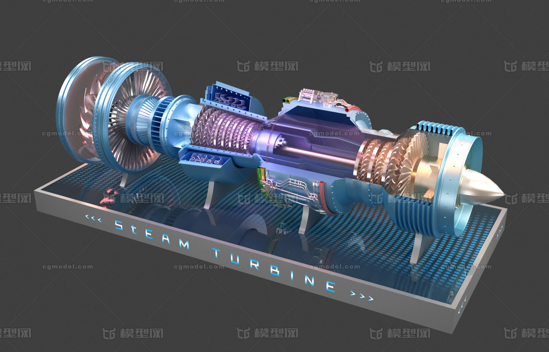 发动机剖面 涡扇发动机剖面模型-工业设备模型库-3ds Max(.max)模型下载-cg模型网