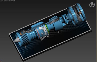 发动机剖面 涡扇发动机剖面模型-工业设备模型库-3ds Max(.max)模型下载-cg模型网
