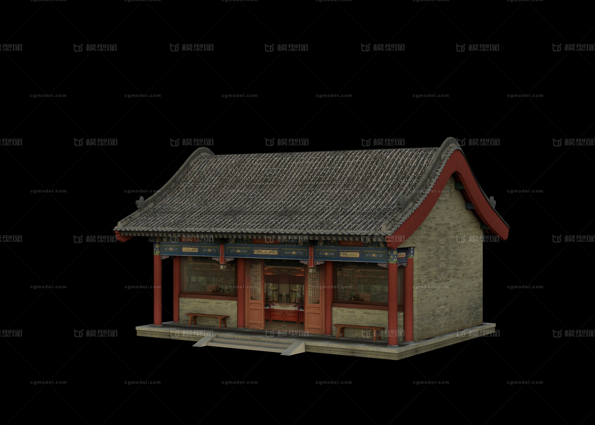 小房子 古代房子模型-历史建筑模型库-3ds Max(.max)模型下载-cg模型网