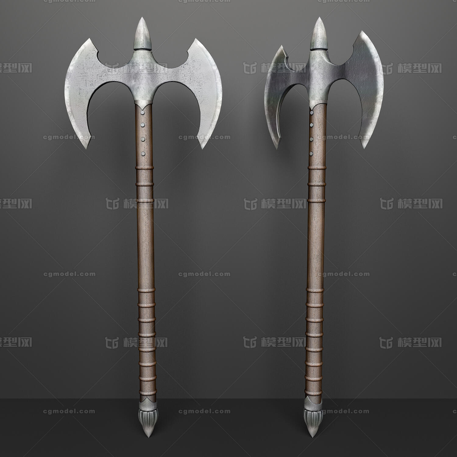 斧头 长柄斧 双刃斧 西式斧头 冷兵器 Zcr5作品 武器冷兵器武器冷兵器 Cg模型网