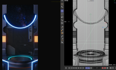 C4D科技感 未来科幻场景模型-科幻场景模型库-Cinema 4D(.c4d)模型下载-cg模型网