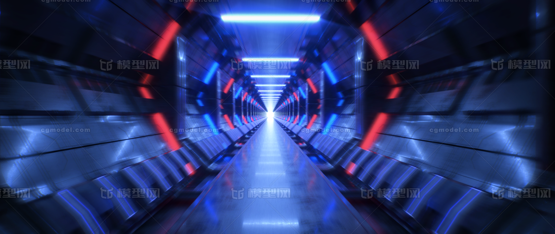 科幻隧道 未来科幻穿越隧道模型-科幻场景模型库-Cinema 4D(.c4d)模型下载-cg模型网