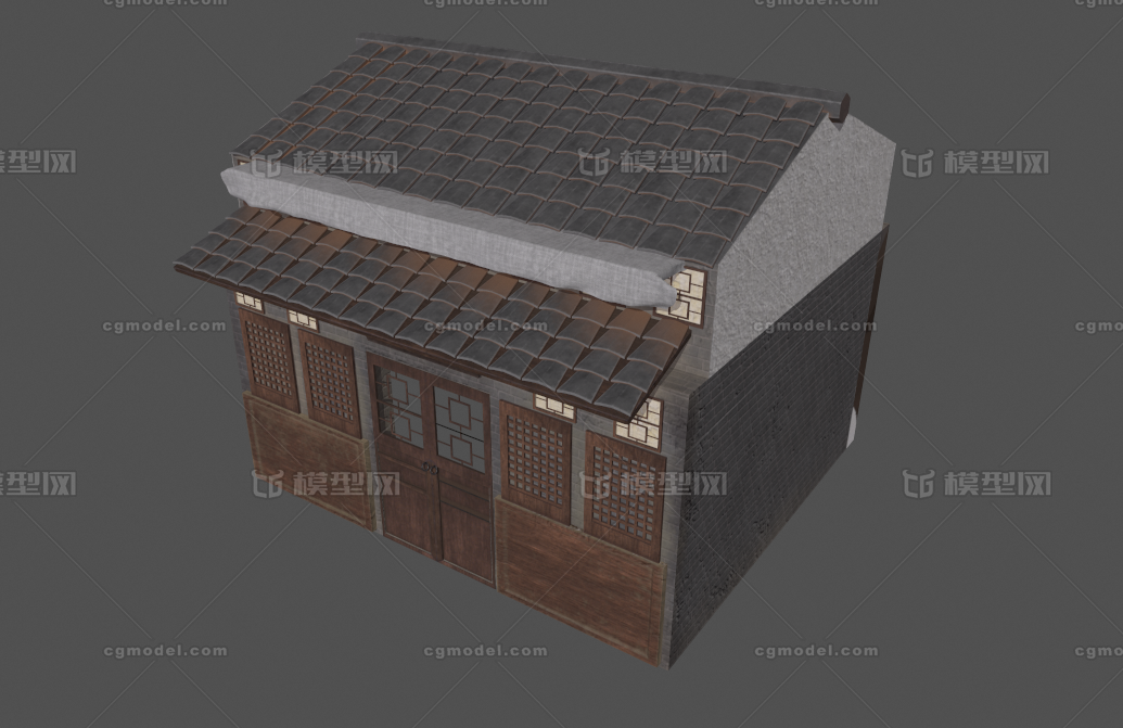 古代建筑房子模型-历史建筑模型库-OBJ(.obj/.mtl)模型下载-cg模型网