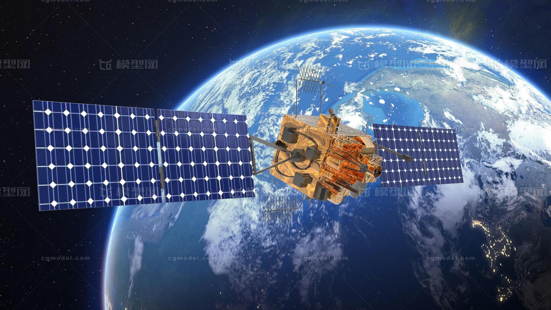 北斗三号导航卫星 北斗卫星导航系统模型-人造地球卫星模型库-3ds Max(.max)模型下载-cg模型网