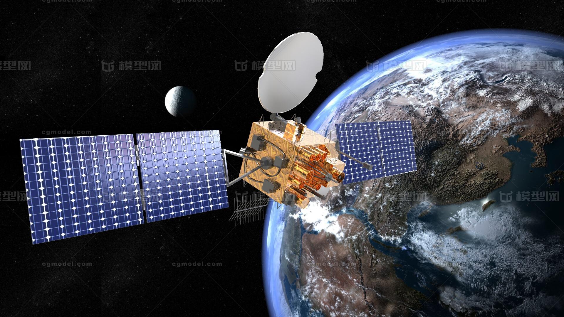 北斗三号导航卫星 北斗卫星导航系统模型-人造地球卫星模型库-3ds Max(.max)模型下载-cg模型网