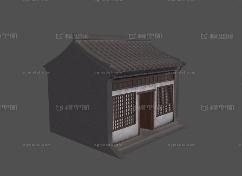 古代房子有贴图古代建筑模型-历史建筑模型库-OBJ(.obj/.mtl)模型下载-cg模型网