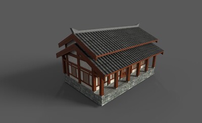 古代房子 汉代建筑模型-历史建筑模型库-FBX(.fbx)模型下载-cg模型网