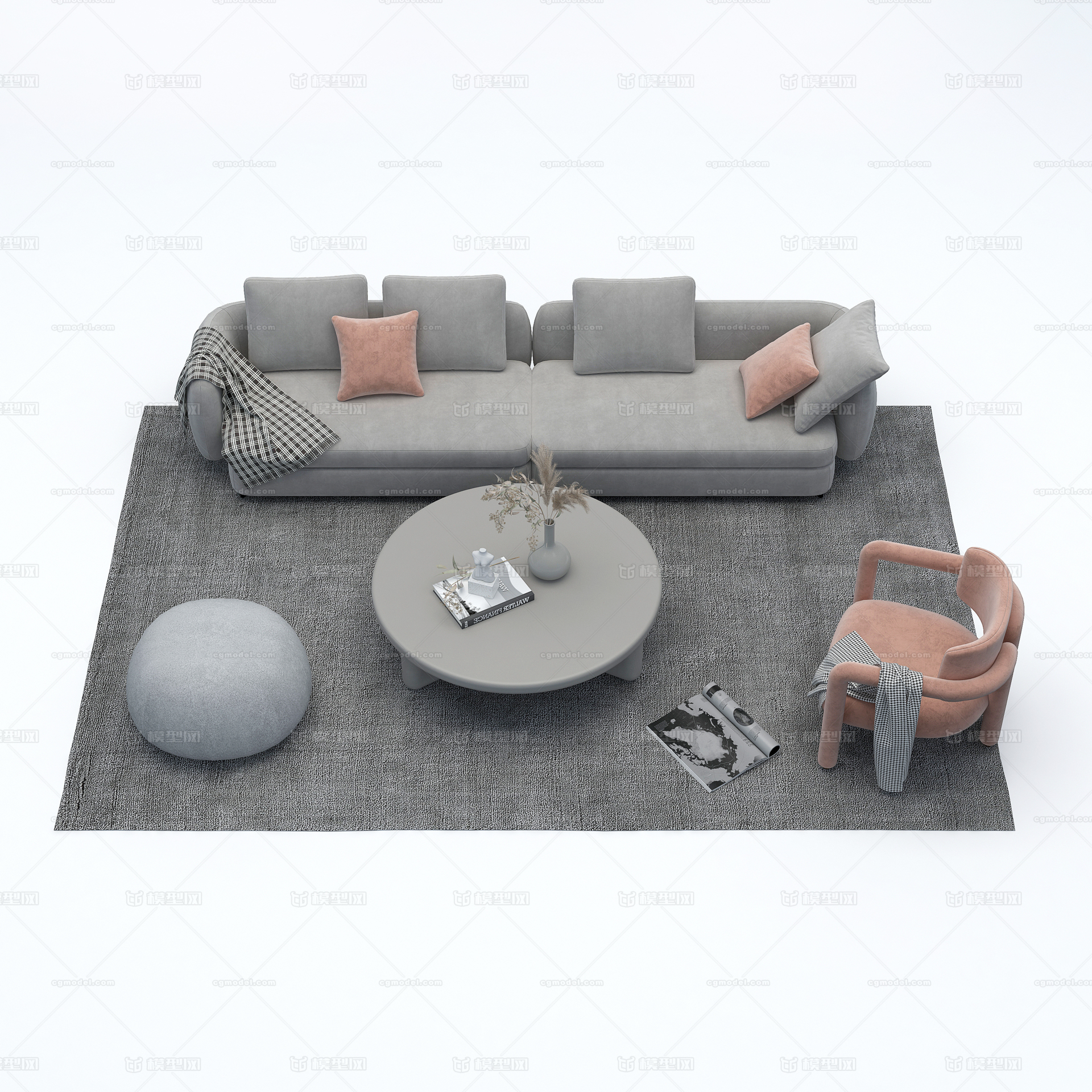 客厅 沙发模型-客厅模型库-3ds Max(.max)模型下载-cg模型网
