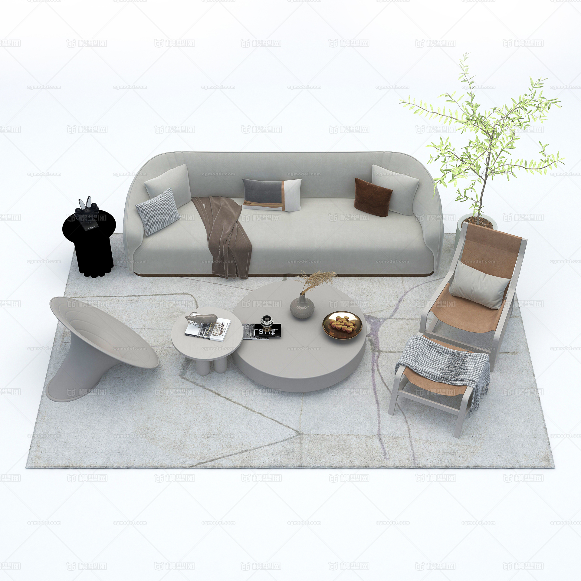 客厅 沙发模型-客厅模型库-3ds Max(.max)模型下载-cg模型网