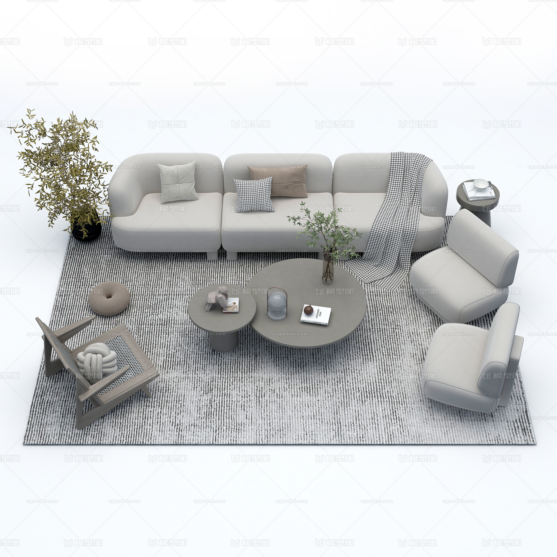 客厅 沙发模型-客厅模型库-3ds Max(.max)模型下载-cg模型网