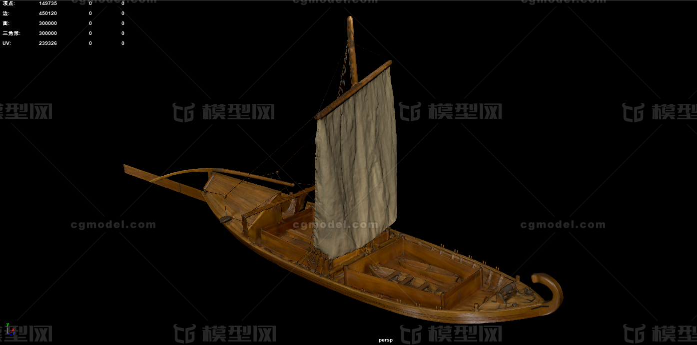 帆船 小船模型-古代船/仿古船模型库-其他模型下载-cg模型网