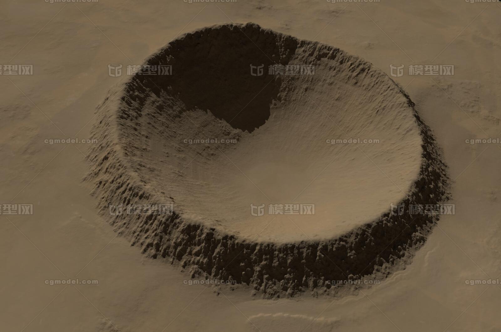 陨石坑 陨坑模型-自然场景模型库-Maya(.ma/.mb)模型下载-cg模型网