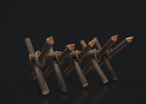 拒马桩 木桩 木头 战场攻城防御器械 栅栏 障碍物 防护桩