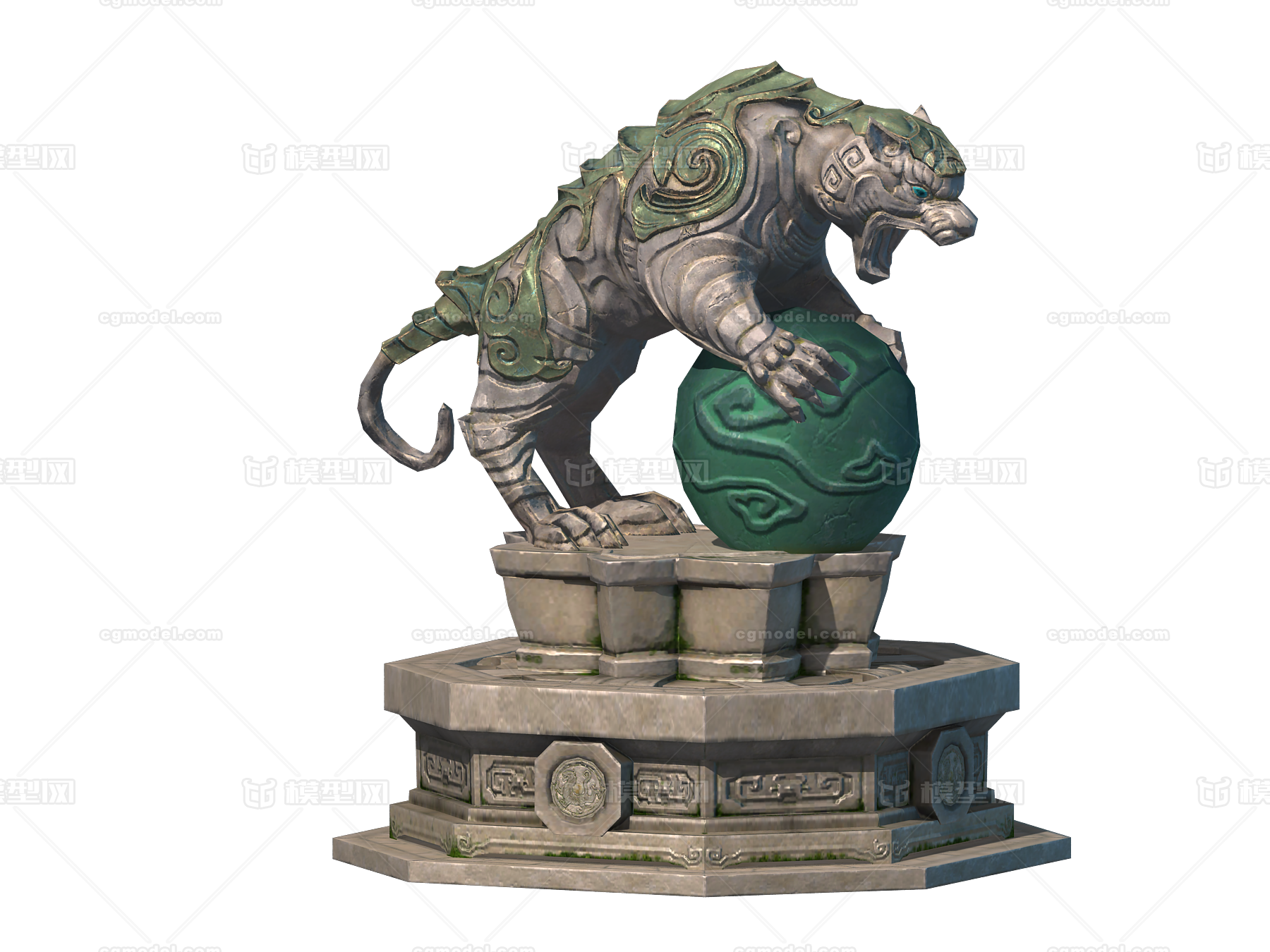 石头雕像 低模雕像 老虎石像 次时代石像 Cg模型次时代作品 雕塑 文物动物雕塑雕塑 文物动物雕塑 Cg模型网